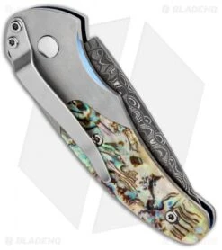 Benchmade 3150-121 Impel Gold Class Gentleman's Auto Knife (1.98" Satin) #03 -Rambo Knives Shop Benchmade 3150 121 Impel Gold Class Gentlemans Auto Damascus 3 BHQ 12889 jr side