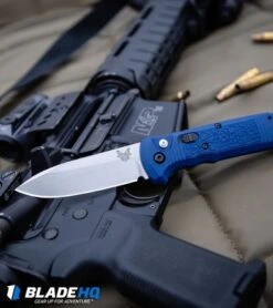 Benchmade 4400-1 Casbah Automatic Knife Blue Grivory (3.4" Satin) -Rambo Knives Shop Benchmade 4400 1 Casbah Automatic Knife Blue Grivory Satin BHQ51629 kp tactical web