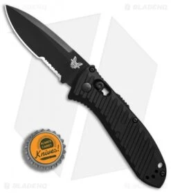 Benchmade 5750SBK Mini Presidio II Automatic Knife (3.2" Black Serr) -Rambo Knives Shop Benchmade 5750 SBK Mini Presidio II black serr BHQ 78772 er bottlecap