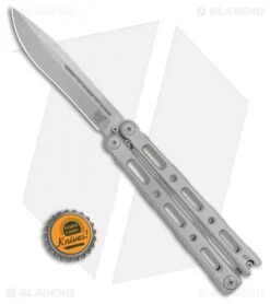 Benchmade 85 Bali-Song Butterfly Knife Integral Titanium (4.4" Stonewash) -Rambo Knives Shop Benchmade 85 Bali Song Butterfly Knife Integral Titanium 4.4in Stonewash 85 BHQ 113577 LS Bottlecap