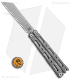 Benchmade 87 Ti Bali-Song Butterfly Knife Titanium (4.5" Satin) -Rambo Knives Shop Benchmade 87 Ti satin BHQ 51596 jr bottlecap