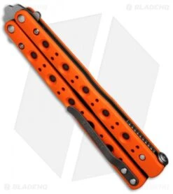 Benchmade 51 Morpho Balisong Butterfly Knife Orange G-10 (4.25" SW) 51-1801 -Rambo Knives Shop Benchmade Balisong Orange jr side