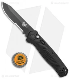 Benchmade Mediator Automatic Knife Black G-10 (3.3" Black Serr) 8551SBK -Rambo Knives Shop Benchmade Mediator Auto Black G 10 Black Serr 8551SBK BHQ 104906 jr bottlecap