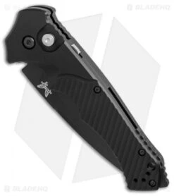 Benchmade Rukus II Automatic Knife (3.4" Black Serr) 9600SBK -Rambo Knives Shop Benchmade Rukus 2 black serr BHQ 74379 er spine