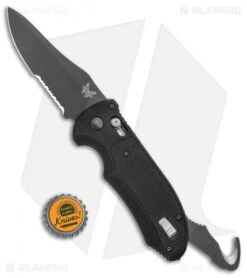 Benchmade Triage AXIS Lock Automatic Knife (3.58" Black Serr) 9170SBK -Rambo Knives Shop Benchmade Triage AXIS Lock Auto Black Serr 9170SBK BHQ 15157 jr bottlecap