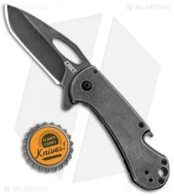 CRKT Bev-Edge Flipper Knife W/ Bottle Opener Black (2.5" Black Stonewash) 4635 -Rambo Knives Shop CRKT Bev Edge Flipper Bottle Opener Black SW 4635 BHQ 92320 jr bottlecap