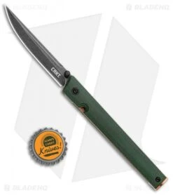 CRKT CEO Liner Lock Knife Green Micarta (3.1" Smokewash D2) BHQ Exclusive -Rambo Knives Shop CRKT CEO LL Green Micarta SW D2 7096GKD2 BHQ 101007 jr 1 bottlecap