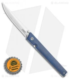 CRKT CEO Liner Lock Knife Blue Linen Micarta (3.1" Satin S35VN) BHQ Exclusive -Rambo Knives Shop CRKT CEO Liner Lock Knife Blue Linen Micarta 3.1in Satin S35VN BHQ Exclusive 7096BLS35 BHQ 117054 LS Bottlecap