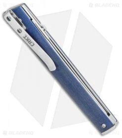CRKT CEO Liner Lock Knife Blue Linen Micarta (3.1" Satin S35VN) BHQ Exclusive -Rambo Knives Shop CRKT CEO Liner Lock Knife Blue Linen Micarta 3.1in Satin S35VN BHQ Exclusive 7096BLS35 BHQ 117054 LS Side