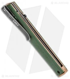 CRKT CEO Liner Lock Knife Green Micarta (3.1" Smokewash D2) BHQ Exclusive -Rambo Knives Shop CRKT CEO Liner Lock Knife Green Micarta 3.1in Smokewash D2 BHQ Exclusive BHQ 101007 LS