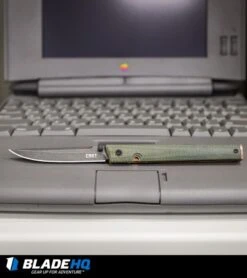 CRKT CEO Liner Lock Knife Green Micarta (3.1" Smokewash D2) BHQ Exclusive -Rambo Knives Shop CRKT CEO Liner Lock Knife Green Micarta BHQ Exclusive D2 BHQ 101007 kp mac web