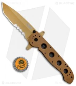 CRKT Carson M16-14DSFG Tanto Flipper Knife Desert Tan G-10 (3.875" Serr) -Rambo Knives Shop CRKT Carson M16 14DSFG Tanto Desert Tan Serr BHQ 4980 jr bottlecap
