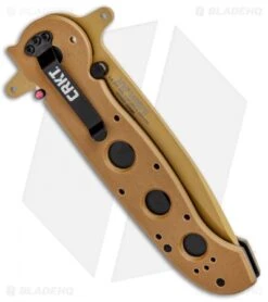 CRKT Carson M16-14DSFG Tanto Flipper Knife Desert Tan G-10 (3.875" Serr) -Rambo Knives Shop CRKT Carson M16 14DSFG Tanto Desert Tan Serr BHQ 4980 jr side