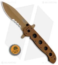 CRKT Carson M21-14DSFG Special Forces Flipper Knife Tan G-10 (3.875" Serr) -Rambo Knives Shop CRKT Carson M21 14DSFG Special Forces Flipper Tan G 10 Serr BHQ 4983 jr 1 bottlecap