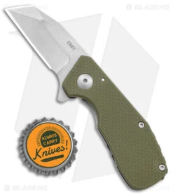 CRKT Razelcliffe Frame Lock Knife OD Green G-10 (2.4" Satin) -Rambo Knives Shop CRKT Razelcliffe OD Green G 10 SW BHQ 140697 jr bottlecap