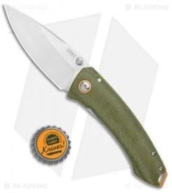 CRKT Exclusive Burnley Tuna Frame Lock Knife Green Micarta (3.3" Satin S35VN) -Rambo Knives Shop CRKT Tuna FL Green Micarta Satin BHQ 113868 jr bottlecap