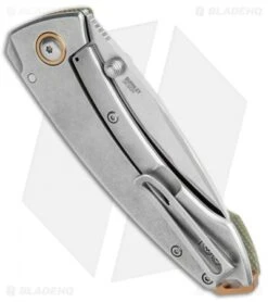CRKT Exclusive Burnley Tuna Frame Lock Knife Green Micarta (3.3" Satin S35VN) -Rambo Knives Shop CRKT Tuna FL Green Micarta Satin BHQ 113868 jr side