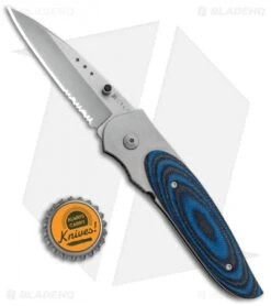 CRKT Viele Wasp Liner Lock Knife Black/Blue G-10 (2.8" Bead Blast Serr) 8012 -Rambo Knives Shop CRKT Viele Wasp LL Black Blue G 10 BB Serr 8012 BHQ 87017 jr bottlecap