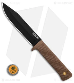 Cold Steel SRK Search Rescue Fixed Blade Knife Tan Polymer (6" Black ) -Rambo Knives Shop Cold Steel SRK Search Rescue FB Knife Tan Polymer 6in Black BHQ 158054 td size