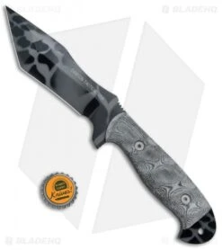 Dawson Knives Wraith Fixed Blade Knife Gray Micarta (5" Obsidian) -Rambo Knives Shop Dawson Knives Wraith Gray Micarta Obsidian BHQ 74779 jr bottlecap