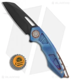 EOS Neptune Flipper Knife Blue Ti W/ Copper (3.1 Black DLC) -Rambo Knives Shop EOS Neptune 613 Ti Anodized Blurple Copper HW DLC BHQ 86308 er bottlecap