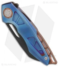EOS Neptune Flipper Knife Blue Ti W/ Copper (3.1 Black DLC) -Rambo Knives Shop EOS Neptune 613 Ti Anodized Blurple Copper HW DLC BHQ 86308 er spine