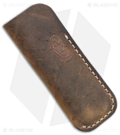 Greg Stevens Designs Leather Sleeve Slip Joint Folder Brown/Antique Thread