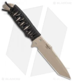 HK Fray Tanto Fixed Blade Knife Black Rubber (4.25" FDE) 55243 -Rambo Knives Shop HK Fray Tanto Fixed Blade Knife Black Paracord 4.25 FDE 55243 BHQ 100259 LS Spine