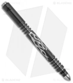 Hinderer Knives Aluminum Investigator Pen Flames (SS Stonewash Black DLC)