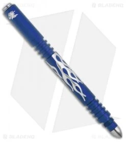 Hinderer Knives Aluminum Investigator Pen Flames (Matte Blue)