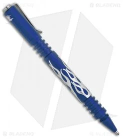 Hinderer Knives Aluminum Investigator Pen Flames (Matte Blue) 6 Hinderer Knives Aluminum Investigator Pen Flames (Matte Blue) -Rambo Knives Shop Hinderer Knives Aluminum Investigator Pen Flames SW Matte Blue BHQ 136381 jr open2