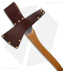 Hoffman Blacksmithing Fireman's Hatchet Hickory Wood (9.8" 4142) -Rambo Knives Shop Hoffman Blacksmithing Fireman Axe Hickory Wood Handle Natural Finish BHQ 164953 jr sheath back