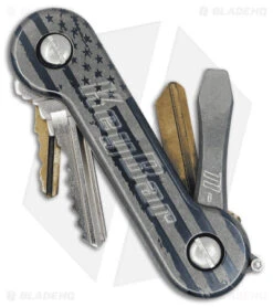 KEY-BAR Preamble Black American Flag Aluminum Pocket Key Holder/Organizer