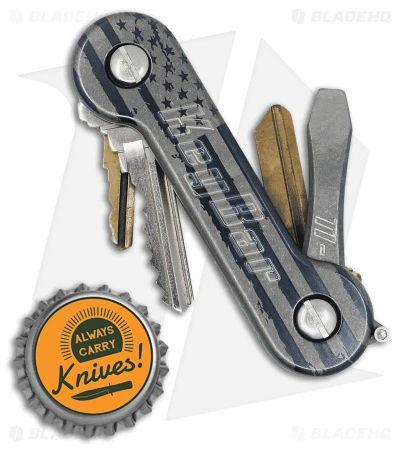 KEY-BAR Preamble Black American Flag Aluminum Pocket Key Holder/Organizer 3 KEY-BAR Preamble Black American Flag Aluminum Pocket Key Holder/Organizer - Image 3