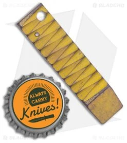 Maverick Customs Titanium Pry (2.75" Scalloped- Yellow) 5 Maverick Customs Titanium Pry (2.75" Scalloped- Yellow) -Rambo Knives Shop Maverick Customs 2.75in Ti Pocket Pry Tool Bottle Opener Gold BHQ 136160 jr bottlecap