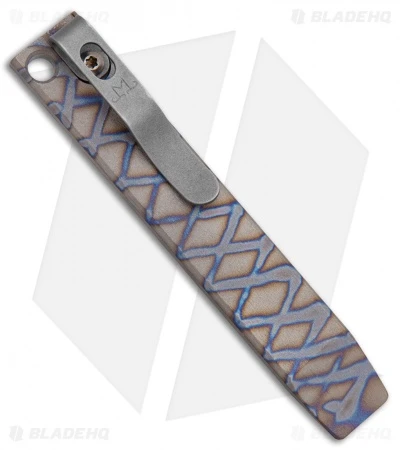 Maverick Customs 4" Ti Pocket Pry Bar Tool - Crosshatch Flamed 1 Maverick Customs 4" Ti Pocket Pry Bar Tool - Crosshatch Flamed