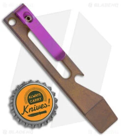 Maverick Customs Pocket Pry Bar Tool Milled Bronze/Purple Titanium (4") 5 Maverick Customs Pocket Pry Bar Tool Milled Bronze/Purple Titanium (4") -Rambo Knives Shop Maverick Customs 4in Ti Pocket Pry Bar Tool Milled Bronze Purple BHQ 174216 jr bottlecap