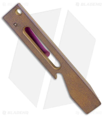 Maverick Customs Pocket Pry Bar Tool Milled Bronze/Purple Titanium (4") 2 Maverick Customs Pocket Pry Bar Tool Milled Bronze/Purple Titanium (4") - Image 2