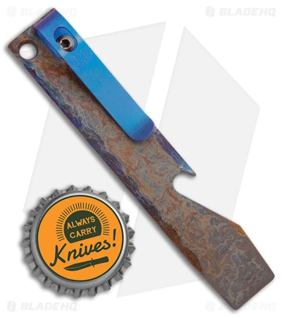 Maverick Customs Pocket Pry Bar Tool Rock Bronze/Blue Titanium (4") 3 Maverick Customs Pocket Pry Bar Tool Rock Bronze/Blue Titanium (4") - Image 3