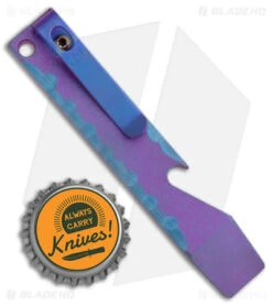 Maverick Customs Pocket Pry Bar Tool Rock Purple/Blue Titanium (4") 5 Maverick Customs Pocket Pry Bar Tool Rock Purple/Blue Titanium (4") -Rambo Knives Shop Maverick Customs 4in Ti Pocket Pry Bar Tool Rock Purple Blue BHQ 174205 jr bottlecap
