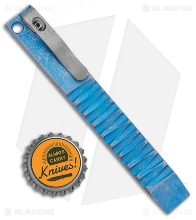Maverick Customs 5" Pocket Pry Bar Tool Titanium Blue Alternating Zig-Zag 3 Maverick Customs 5" Pocket Pry Bar Tool Titanium Blue Alternating Zig-Zag - Image 3