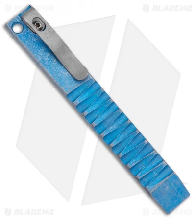 Maverick Customs 5" Pocket Pry Bar Tool Titanium Blue Alternating Zig-Zag 1 Maverick Customs 5" Pocket Pry Bar Tool Titanium Blue Alternating Zig-Zag