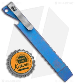 Maverick Customs 5" Ti Pocket Pry Bar Bottle Opener - Blue Milled 5 Maverick Customs 5" Ti Pocket Pry Bar Bottle Opener - Blue Milled -Rambo Knives Shop Maverick Customs 5in Ti Pocket Pry Bar Bottle Opener Tool Blue Milled Sides BHQ 141663 jr bottlecap
