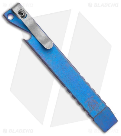 Maverick Customs 5" Ti Pocket Pry Bar Bottle Opener - Blue Milled 1 Maverick Customs 5" Ti Pocket Pry Bar Bottle Opener - Blue Milled