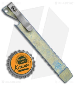 Maverick Customs 5" Ti Pocket Pry Bar Bottle Opener Tool - Yellow Milled -Rambo Knives Shop Maverick Customs 5in Ti Pocket Pry Bar Bottle Opener Tool Yellow Milled Sides BHQ 141655 jr bottlecap