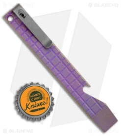 Maverick Customs Pocket Pry Bar Tool Frag SW Purple Titanium (5") -Rambo Knives Shop Maverick Customs 5in Ti Pocket Pry Bar Tool Frag Purple Gray BHQ 174245 jr bottlecap