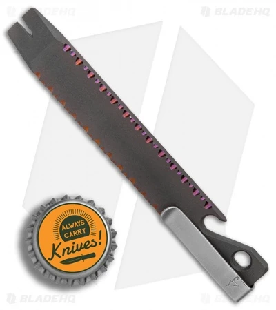 Maverick Customs 5" Titanium Pocket Pry Bar Tool Bottle Opener - Black Filework 3 Maverick Customs 5" Titanium Pocket Pry Bar Tool Bottle Opener - Black Filework - Image 3