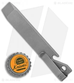Maverick Customs 4.5" Titanium Pocket Pry Bar Tool Bottle Opener - Gray -Rambo Knives Shop Maverick Customs Ti Pocket Pry Bar Tool Bottle Opener Gray BHQ 87721 er bottlecap