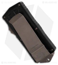 Microtech Exocet Dagger CA Legal OTF Automatic Knife Black (1.9" Bronze AP Serr) -Rambo Knives Shop Microtech Exocet Dagger CA Legal OTF Automatic Knife Black 1in Bronze AP Serr BHQ 181943 td side