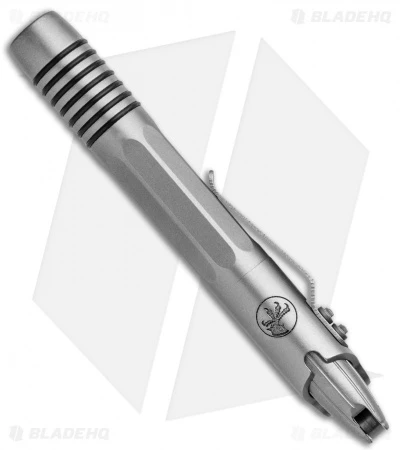 Microtech Signature Series Siphon II Pen Claw Logo Bead Blasted Stainless Steel 2 Microtech Signature Series Siphon II Pen Claw Logo Bead Blasted Stainless Steel - Image 2